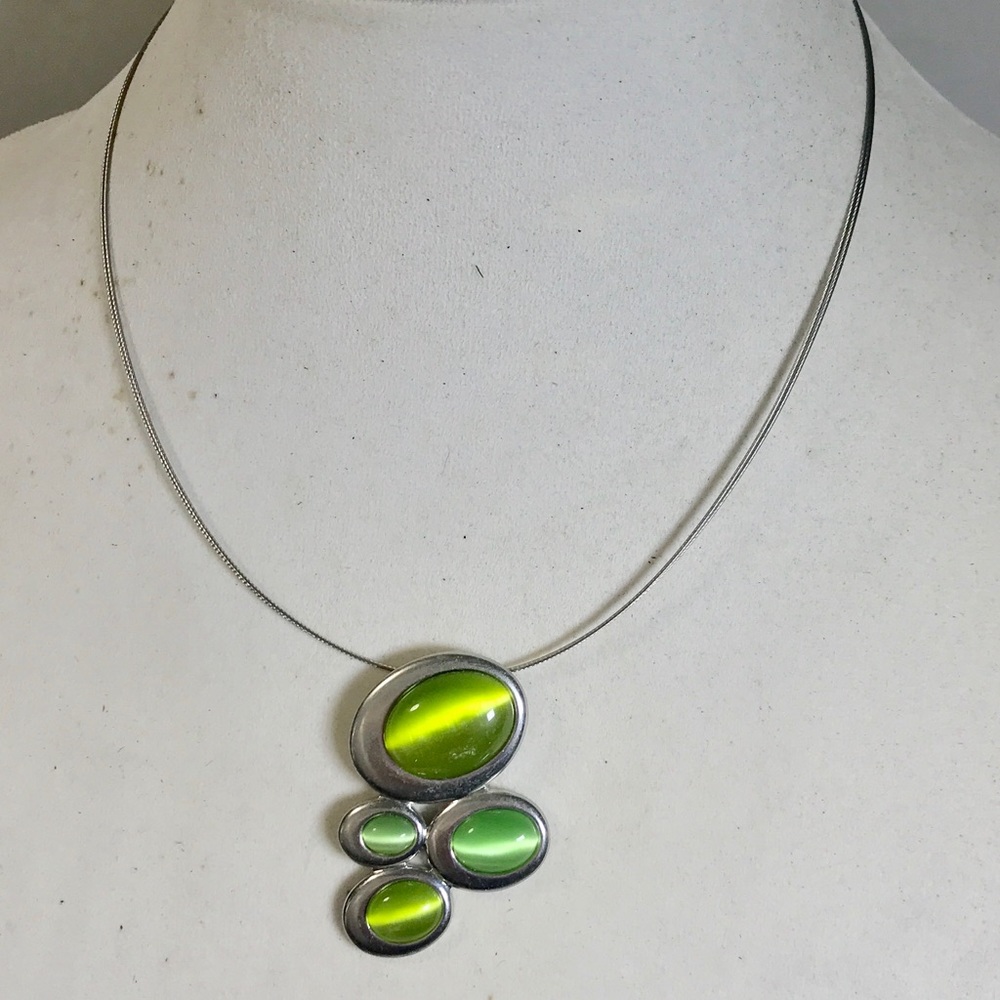 Bright Green Pendant 16” Necklace